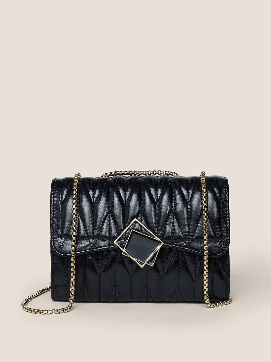 mast & harbour pu structured sling bag with quilted
