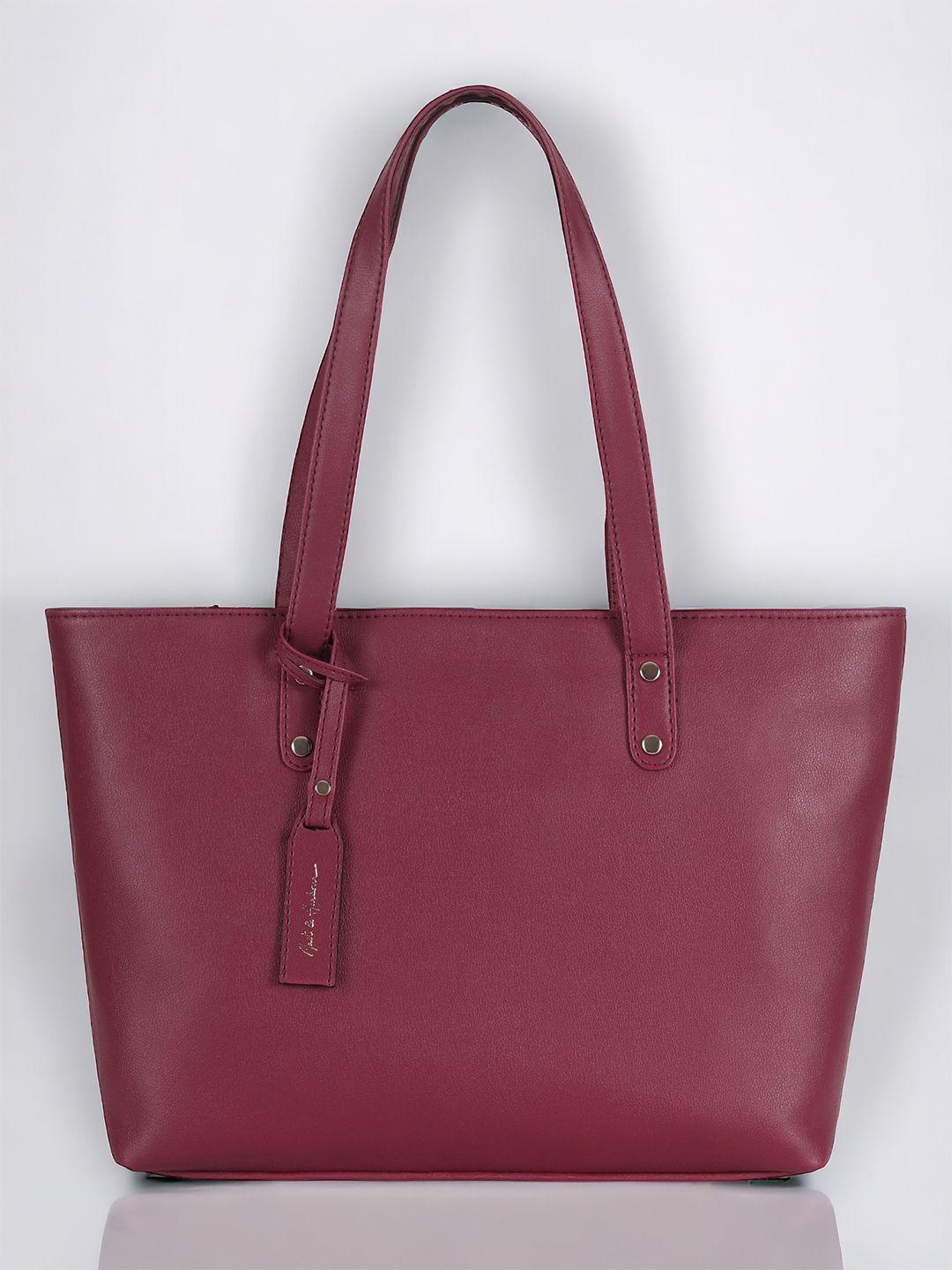 mast & harbour red zip detail pu oversized shopper shoulder bag