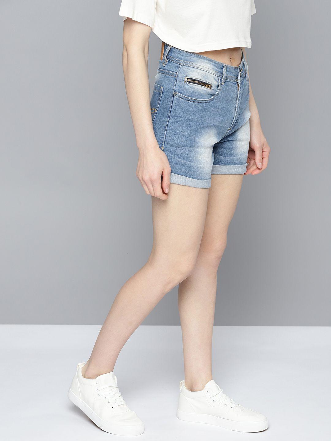 mast & harbour regular fit washed denim shorts