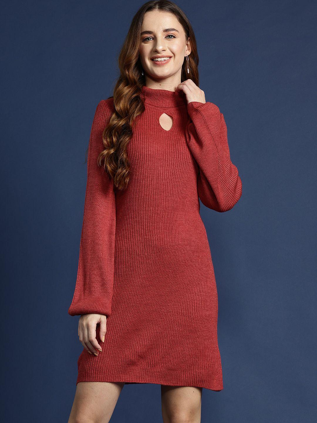 mast & harbour ribbed a-line mini jumper dress