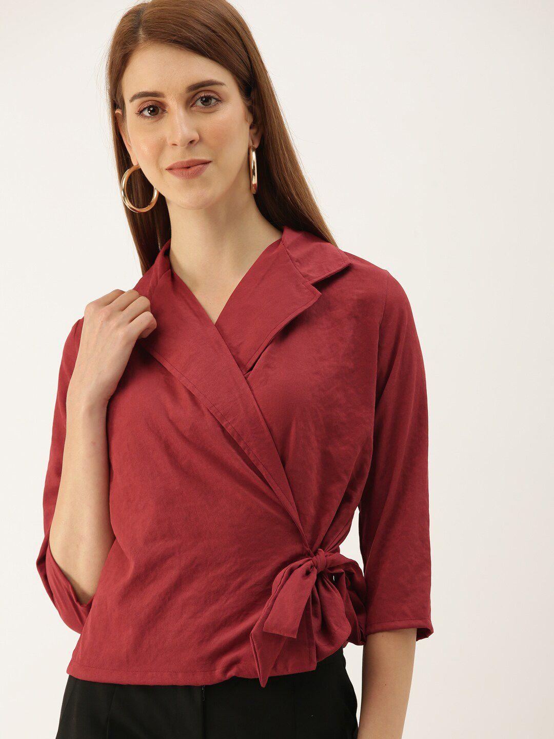 mast & harbour shirt collar wrap top