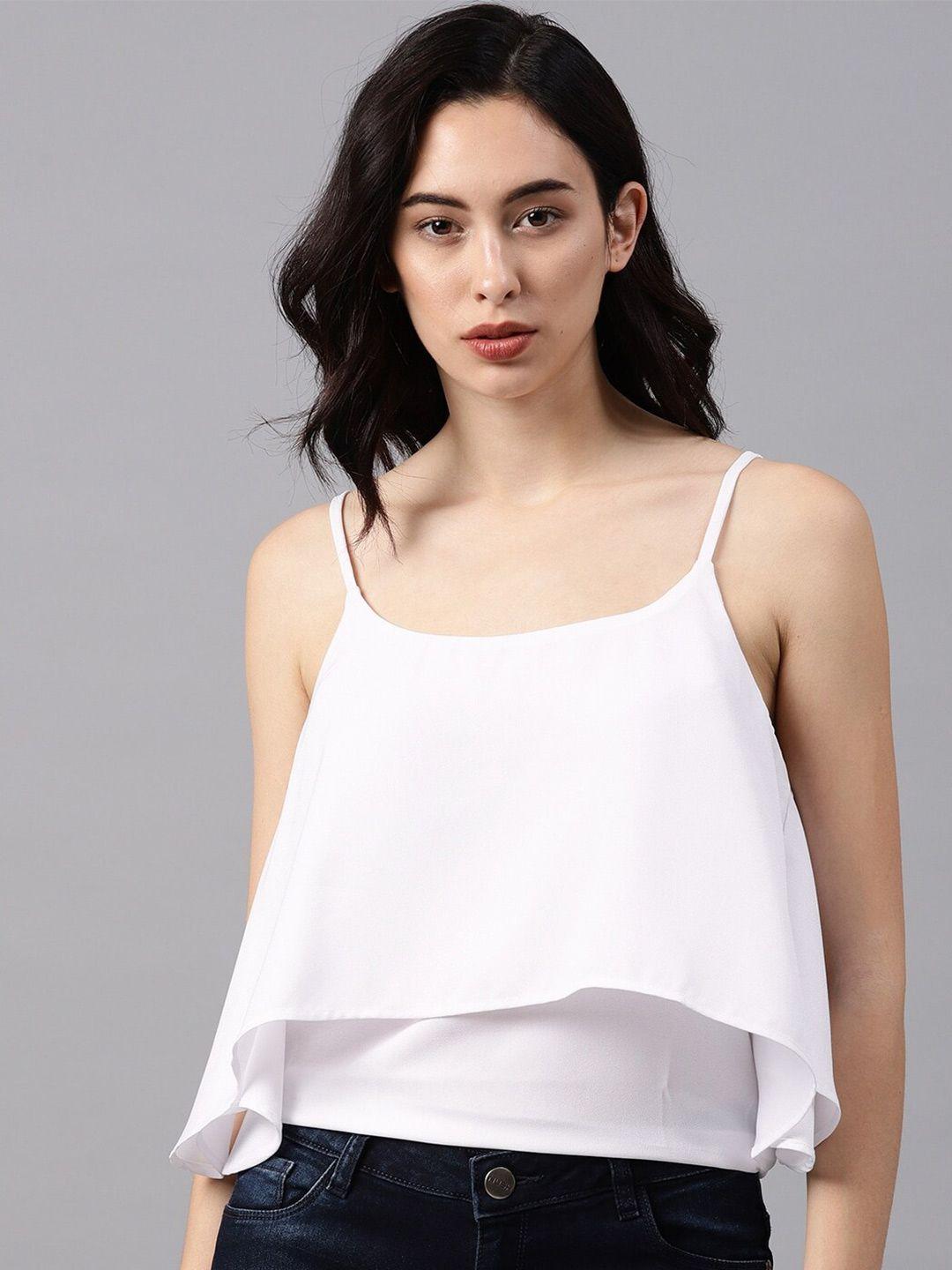 mast & harbour shoulder straps layered detail a-line top