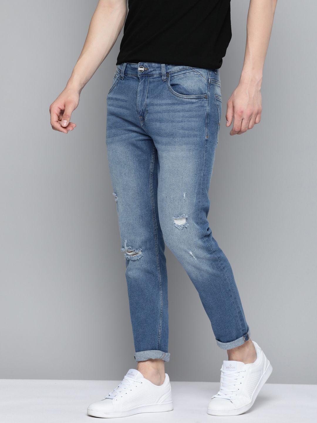 mast & harbour slim tapered fit ripped jeans