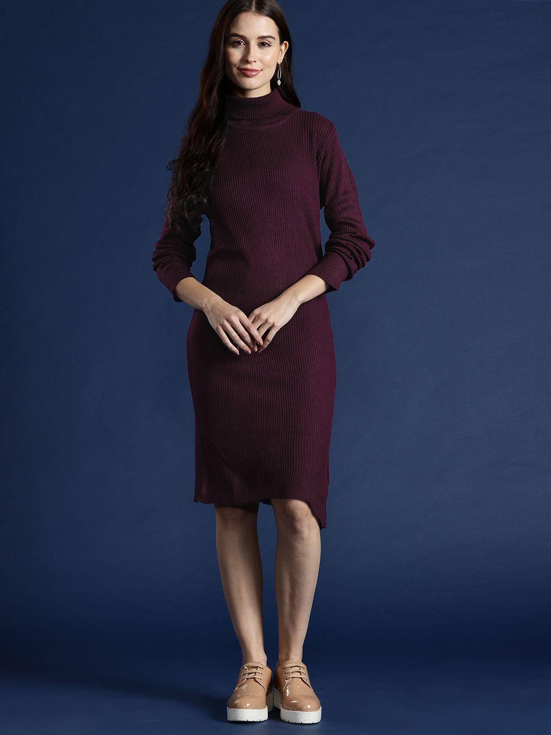 mast & harbour solid acrylic sweater dress