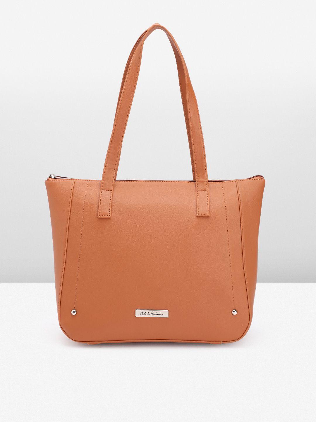 mast & harbour solid pu structured shoulder bag