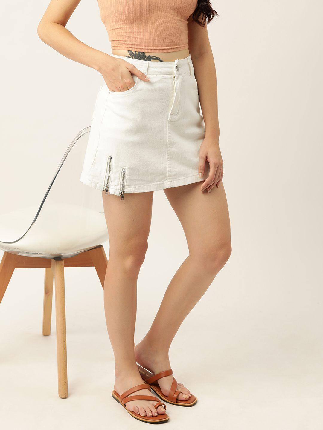 mast & harbour solid straight mini skirt