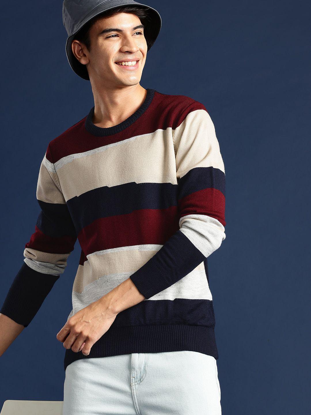 mast & harbour striped acrylic pullover