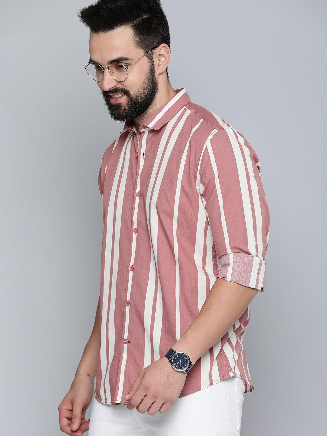 mast & harbour striped pure cotton casual shirt
