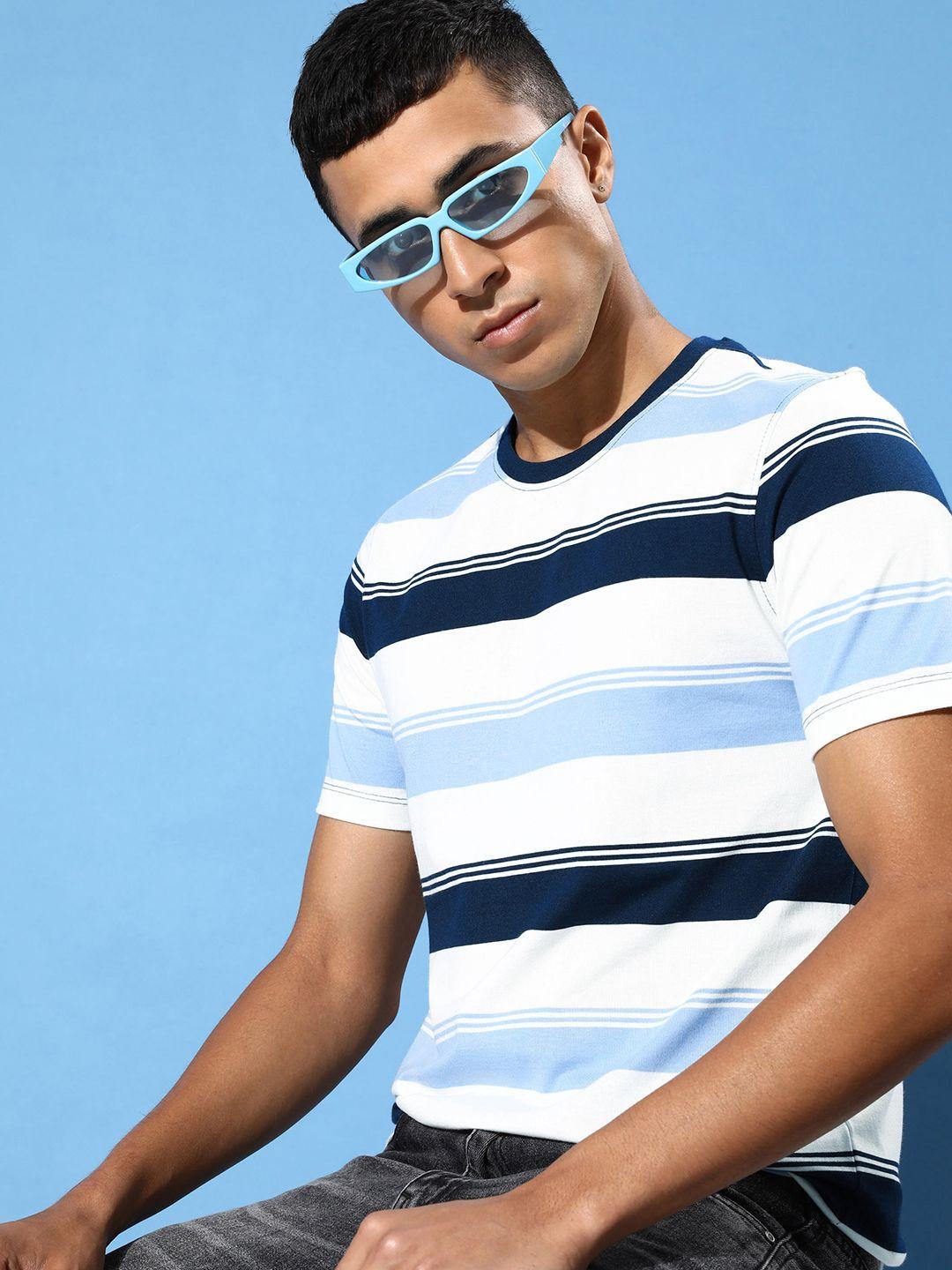 mast & harbour striped round-neck casual t-shirt