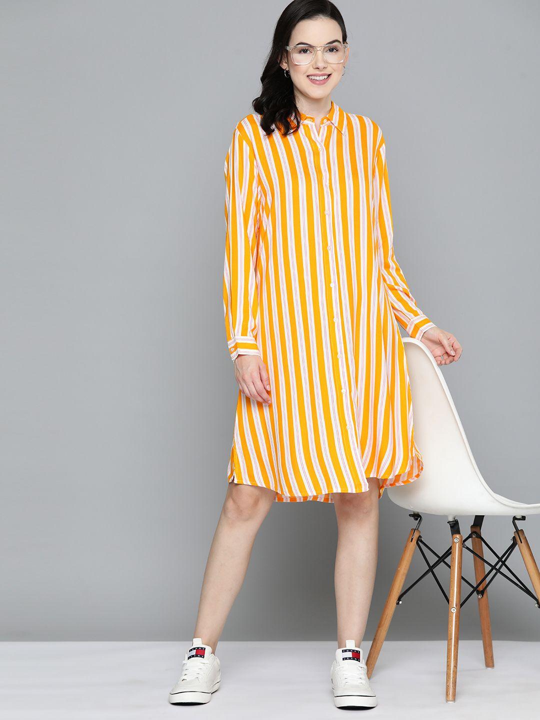 mast & harbour striped shirt dress