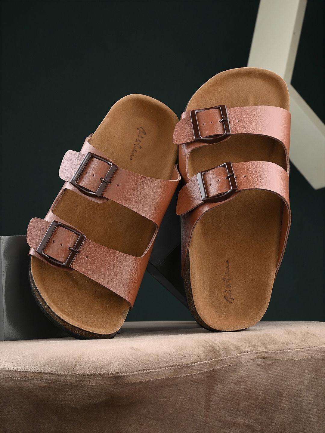 mast & harbour tan slip-on comfort sandals