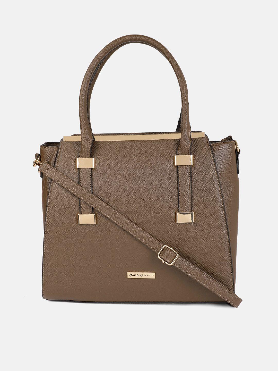 mast & harbour taupe solid shoulder bag