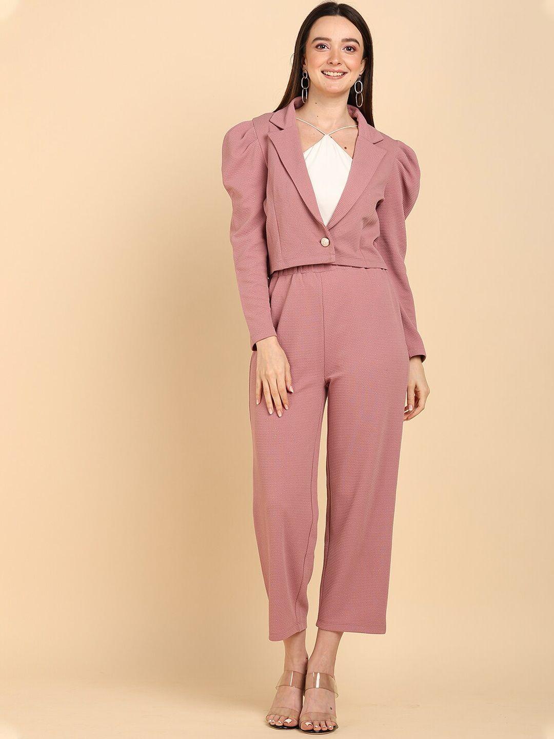 mast & harbour textured notched lapel coat & trousers co-ords