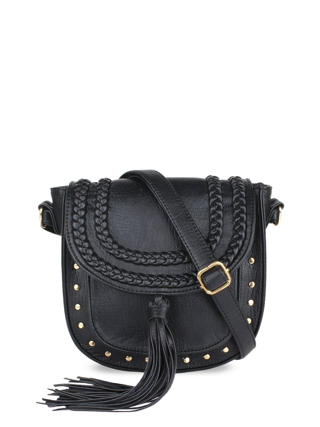 mast & harbour textured structured sling bag with tasselled