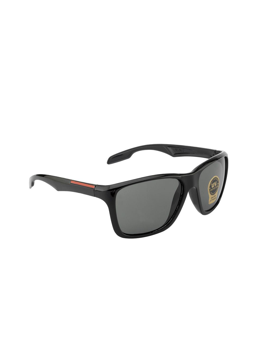 mast & harbour unisex black lens & black sports sunglasses with uv protected lens