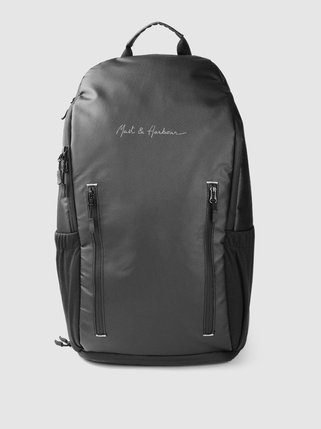 mast & harbour unisex black solid backpack 29.3 l