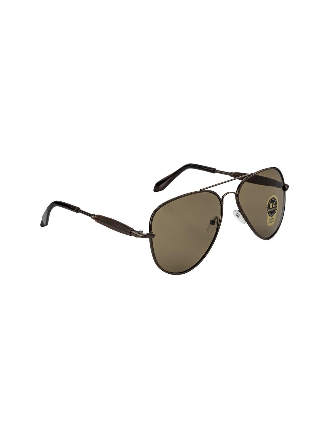 mast & harbour unisex brown lens & brown aviator sunglasses with uv protected lens