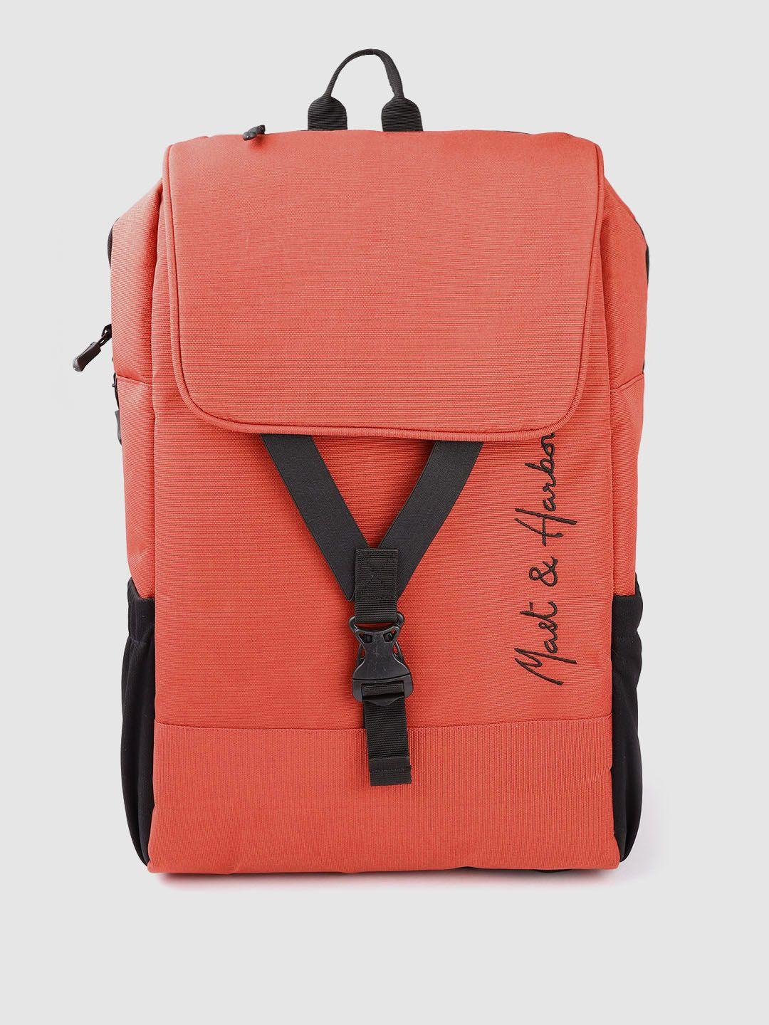 mast & harbour unisex rust orange solid backpack 21.1 l