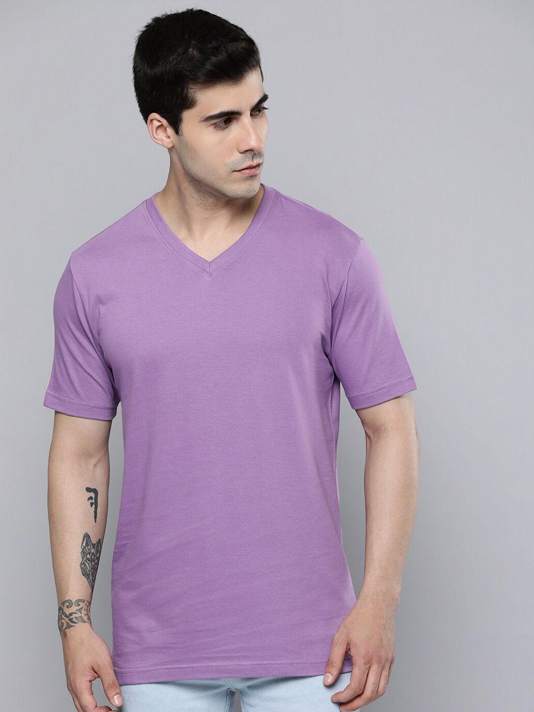 mast & harbour violet round neck regular fit cotton t-shirt