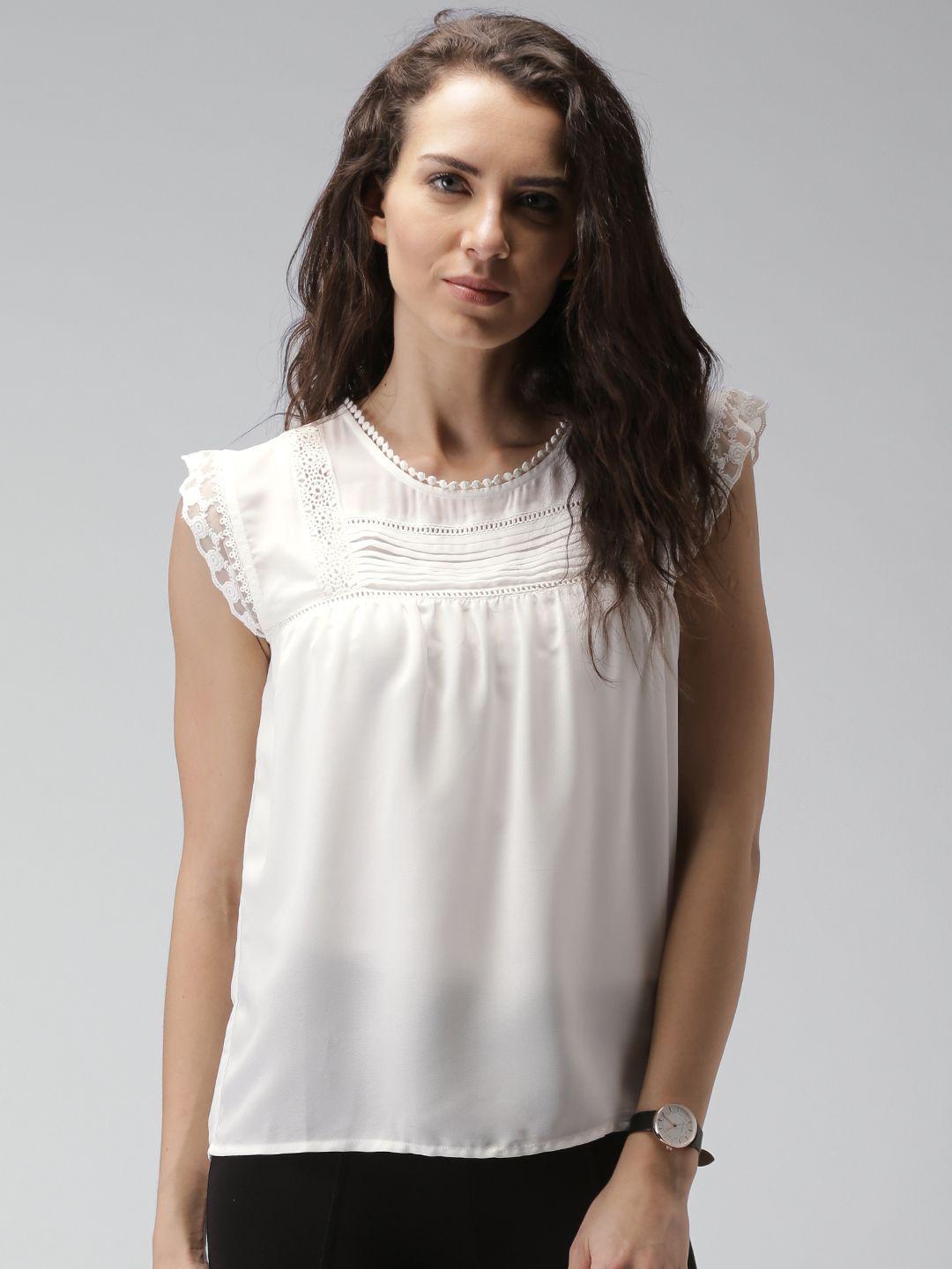 mast & harbour white polyester top