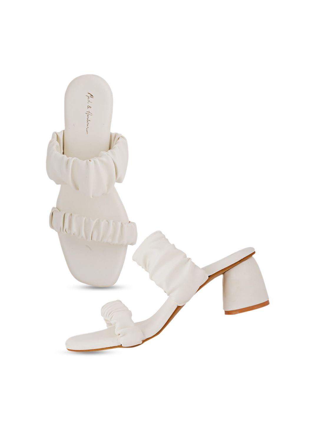 mast & harbour white printed block sandals with bows