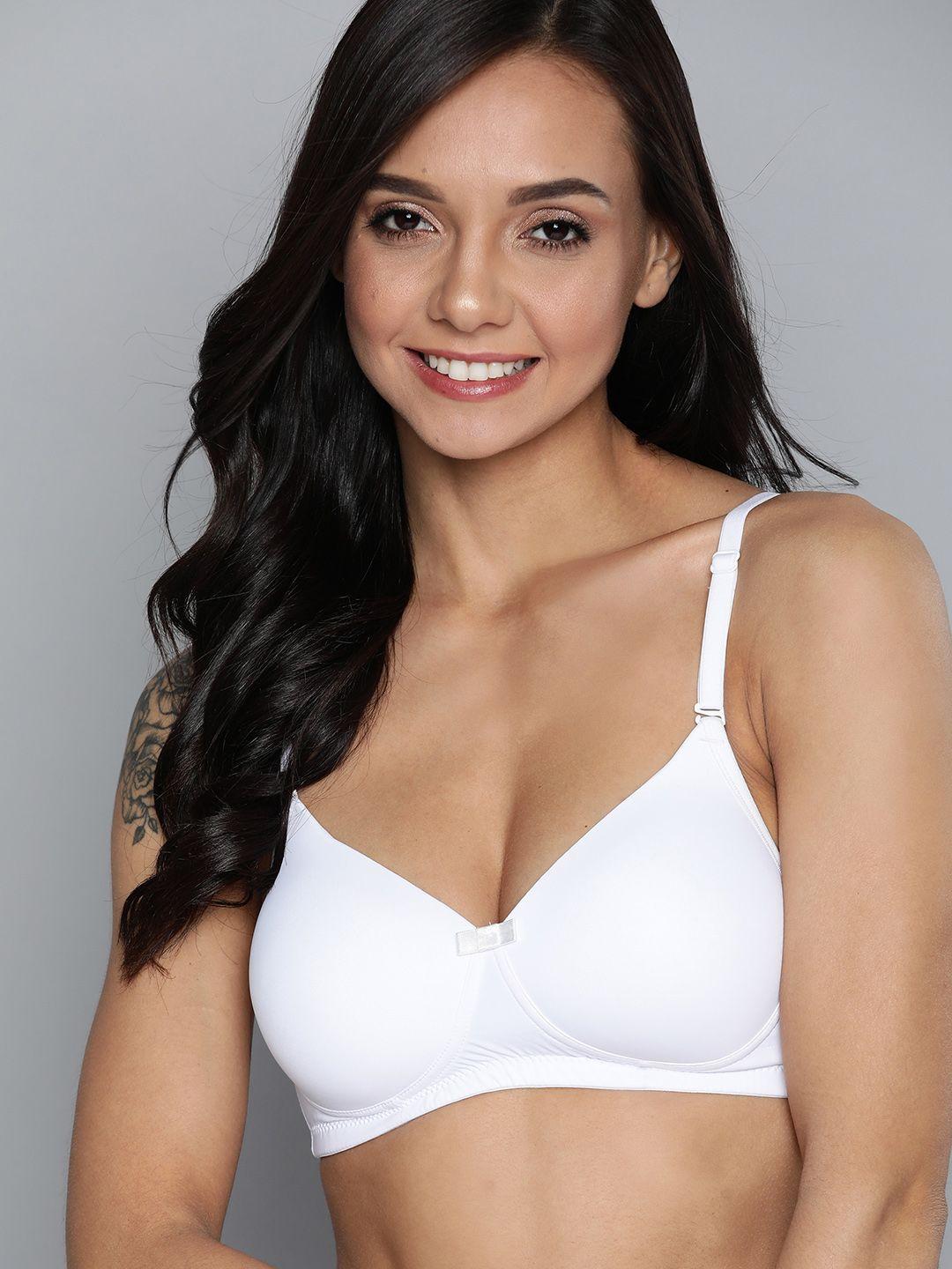 mast & harbour white solid non-wired lightly padded t-shirt bra mnh-bra-drms-048a