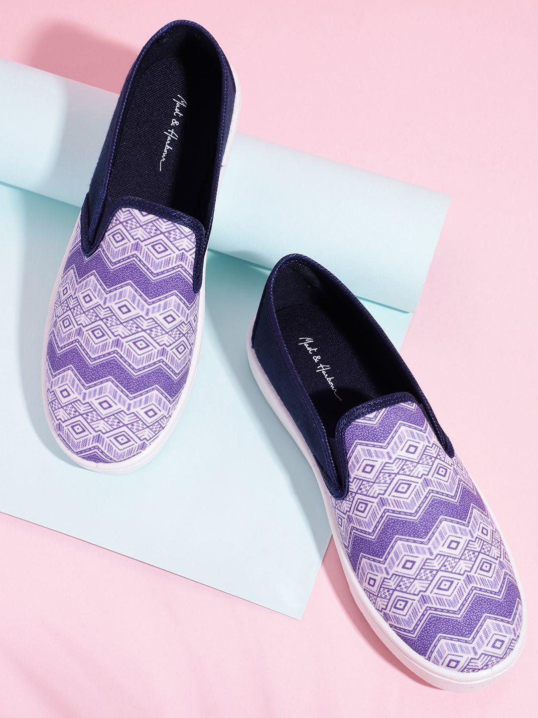 mast & harbour women aztec printed slip-on sneakers