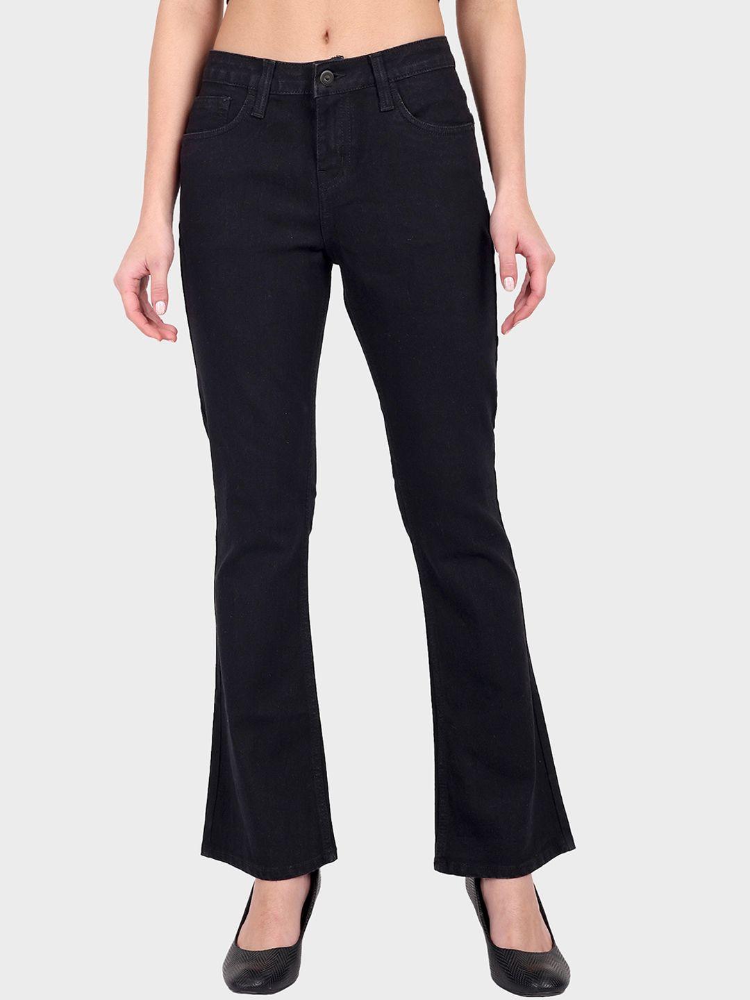 mast & harbour women black bootcut stretchable jeans