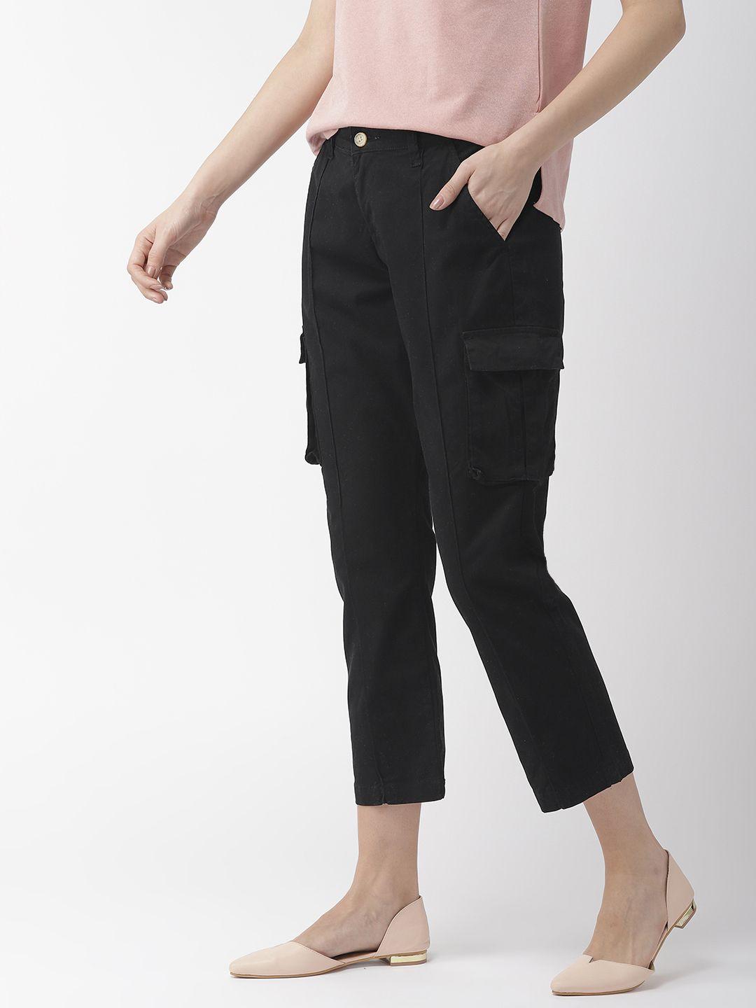 mast & harbour women black three-fourth cargos