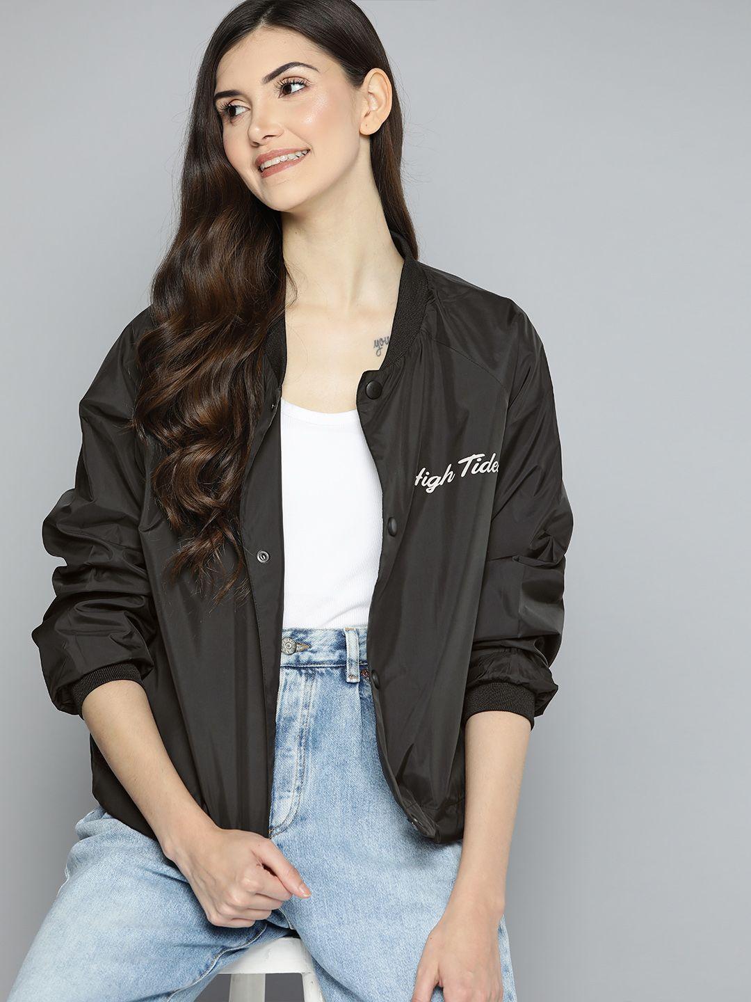 mast & harbour women black typography tailored jacket