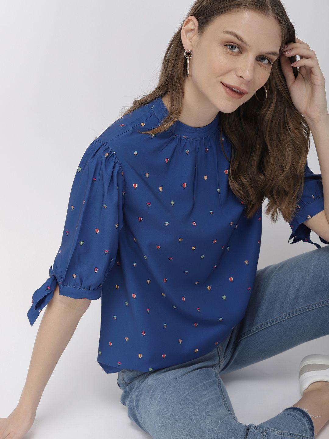 mast & harbour women blue printed top