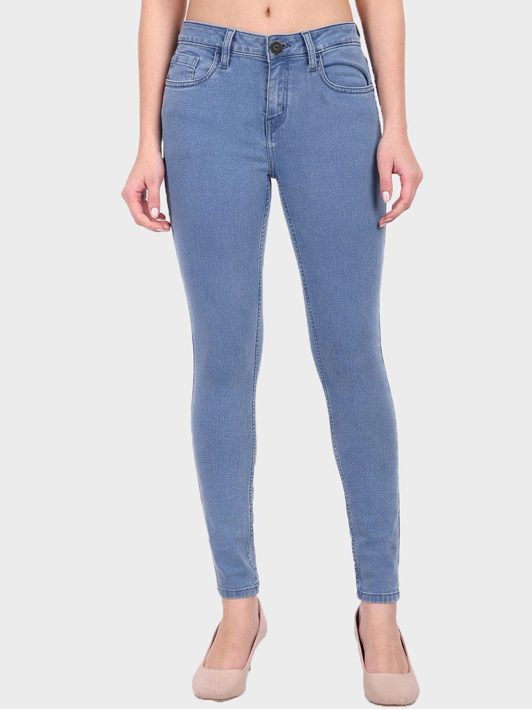 mast & harbour women blue skinny fit stretchable jeans