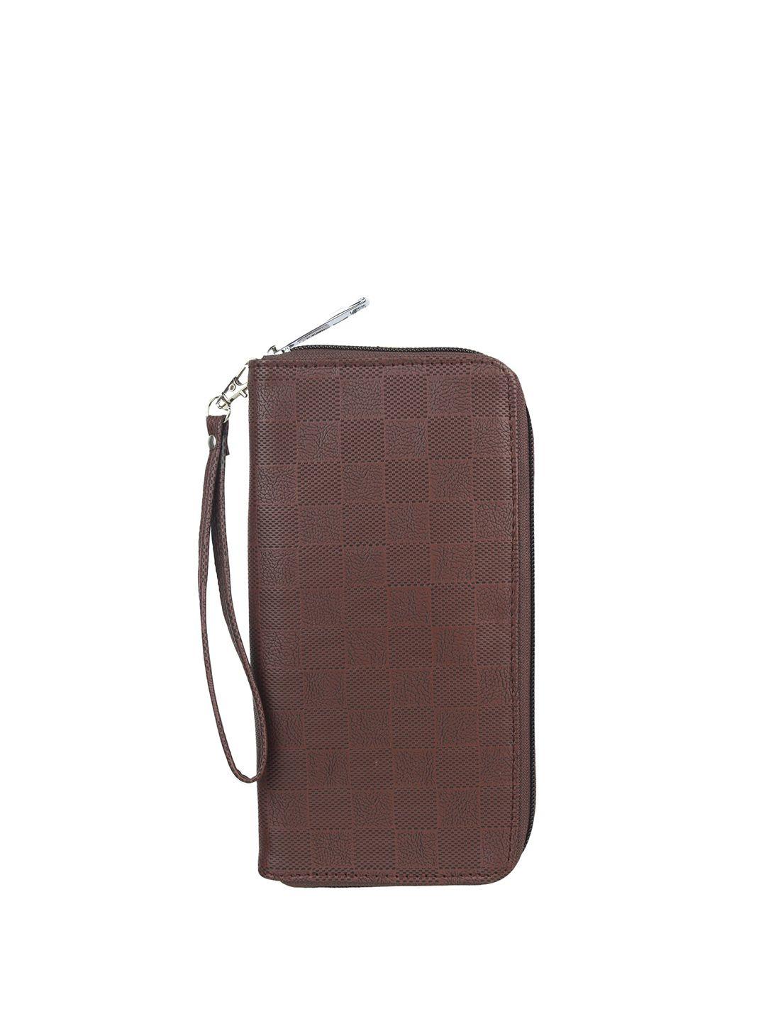 mast & harbour women brown geometric textured envelope wallet