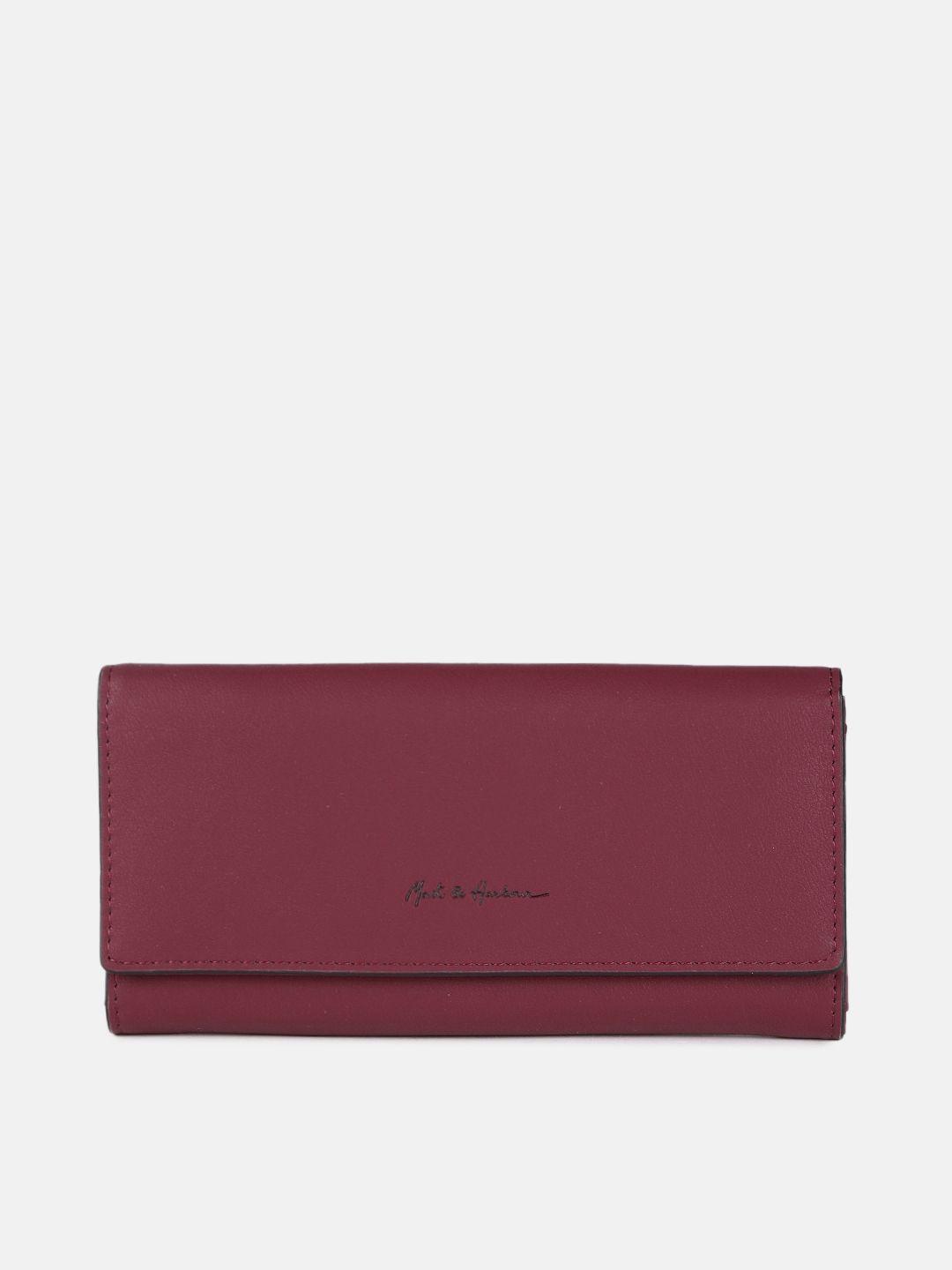 mast & harbour women burgundy pu envelope wallet