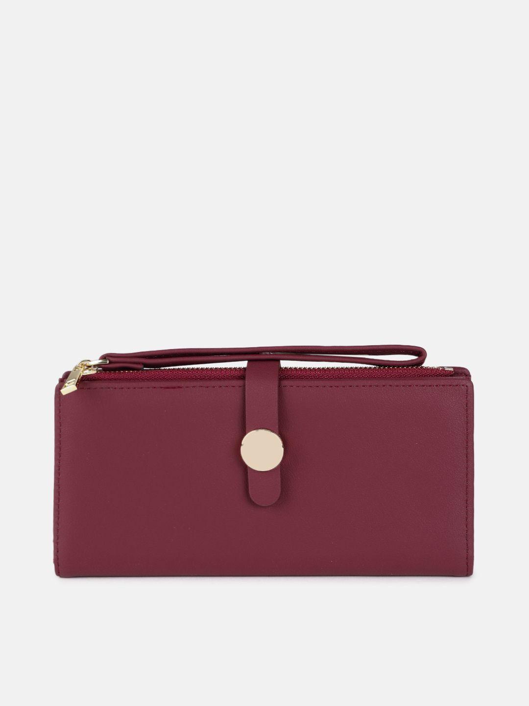 mast & harbour women burgundy pu two fold wallet