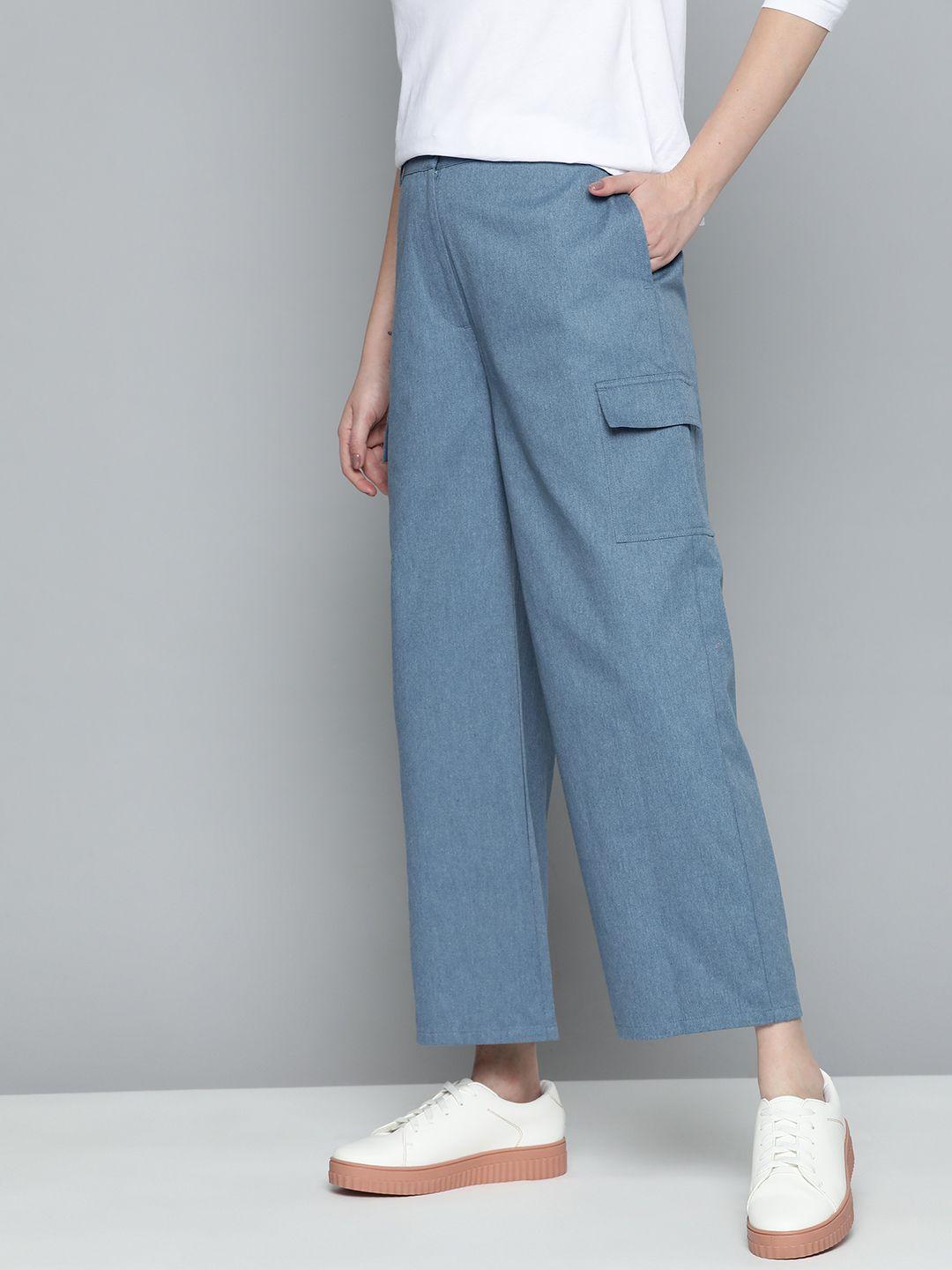 mast & harbour women chambray cargos trousers