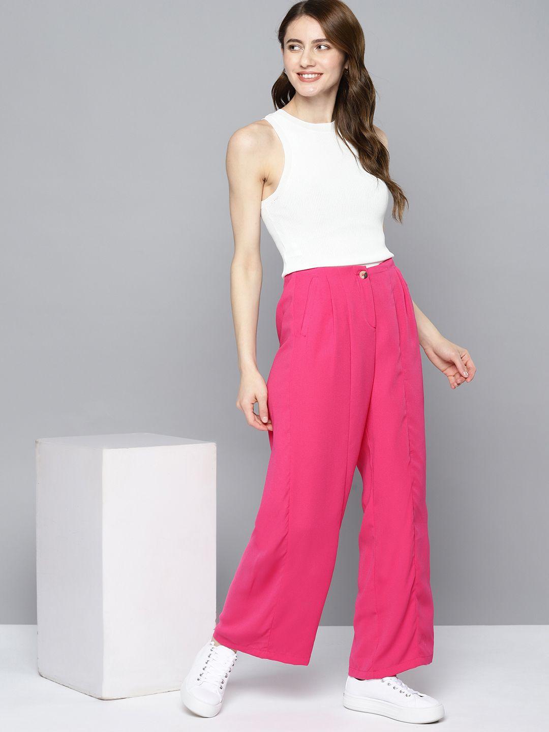 mast & harbour women flared pleated trousers