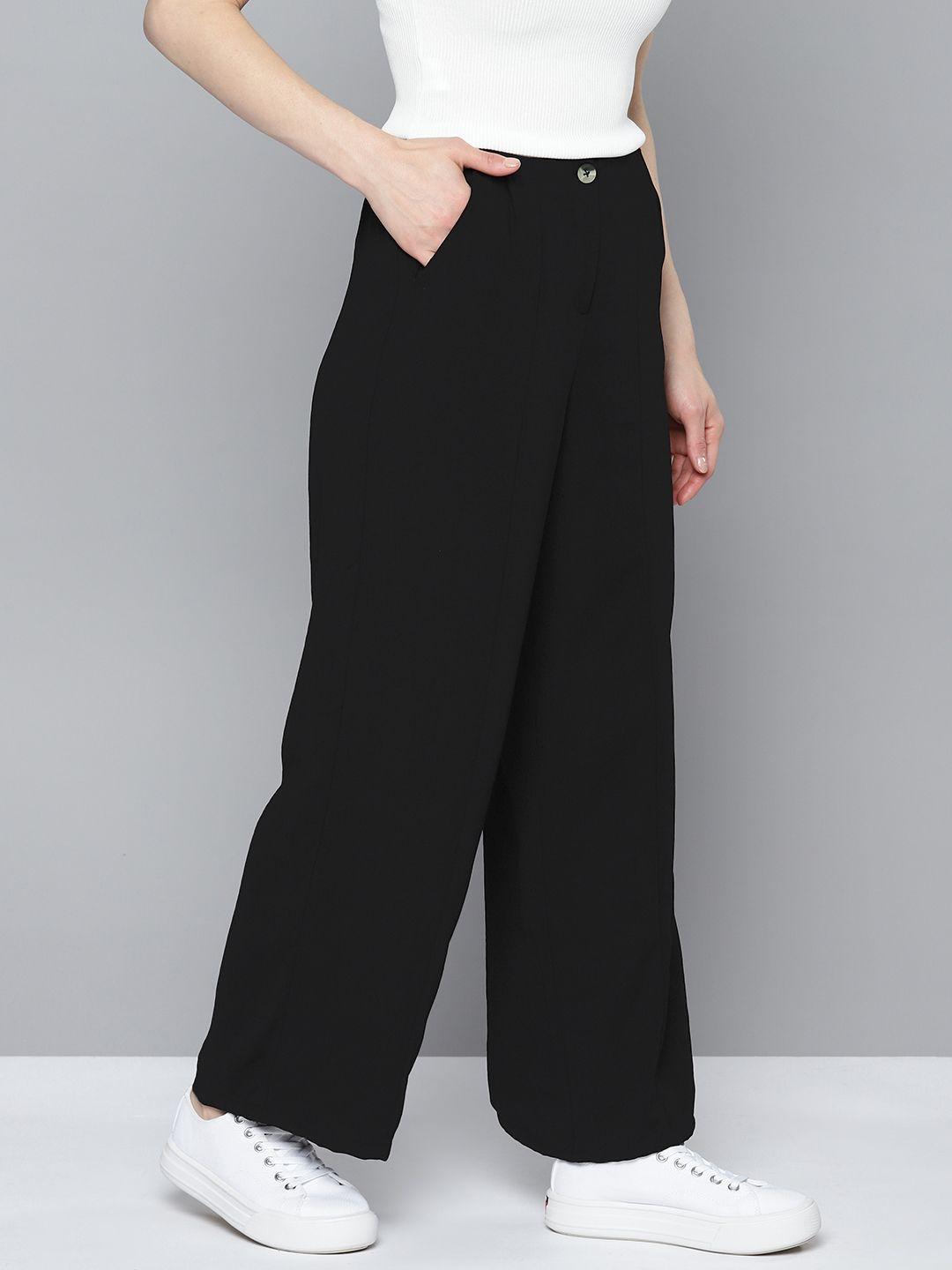 mast & harbour women flared pleated trousers