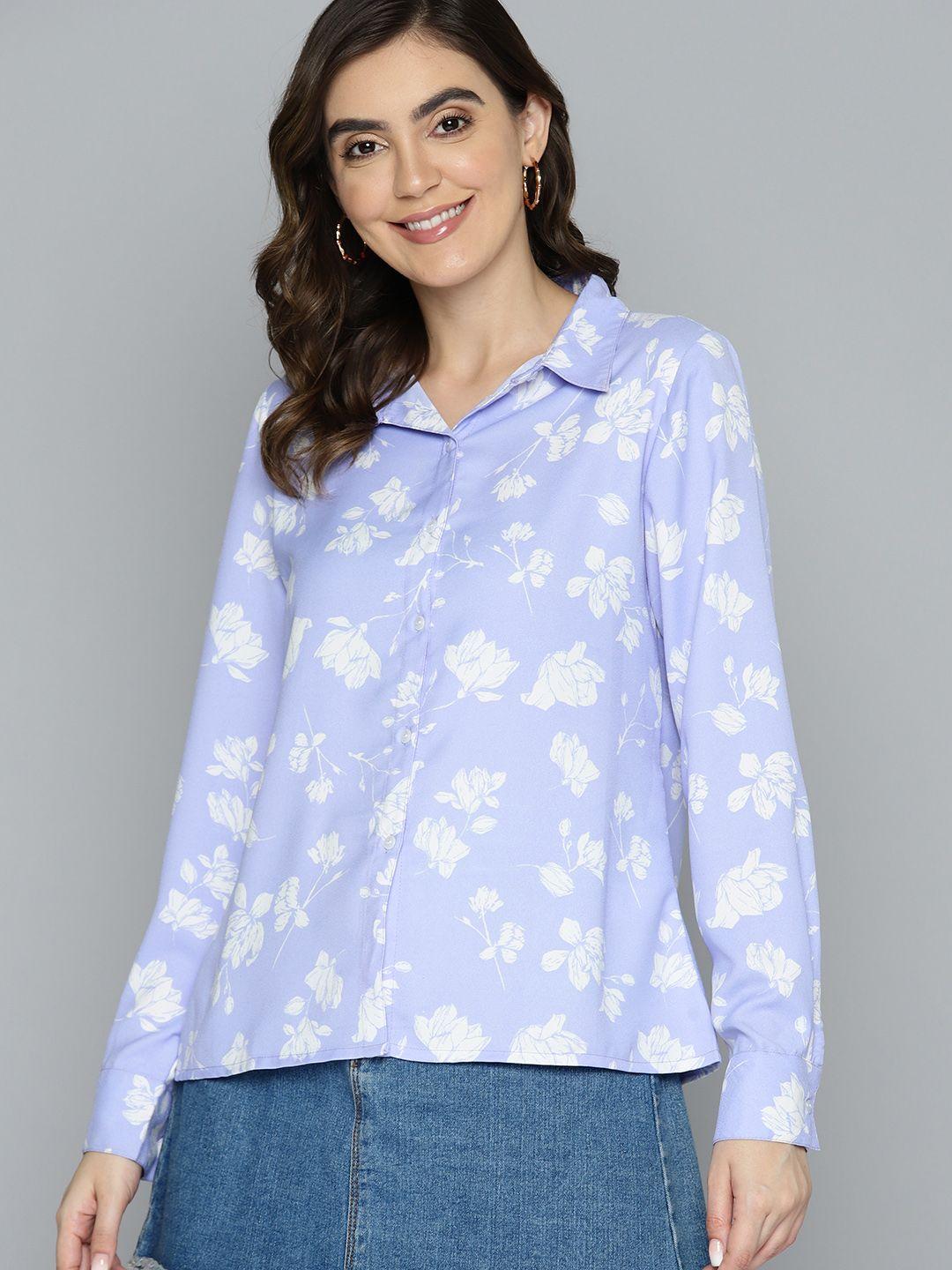 mast & harbour women floral opaque printed casual shirt