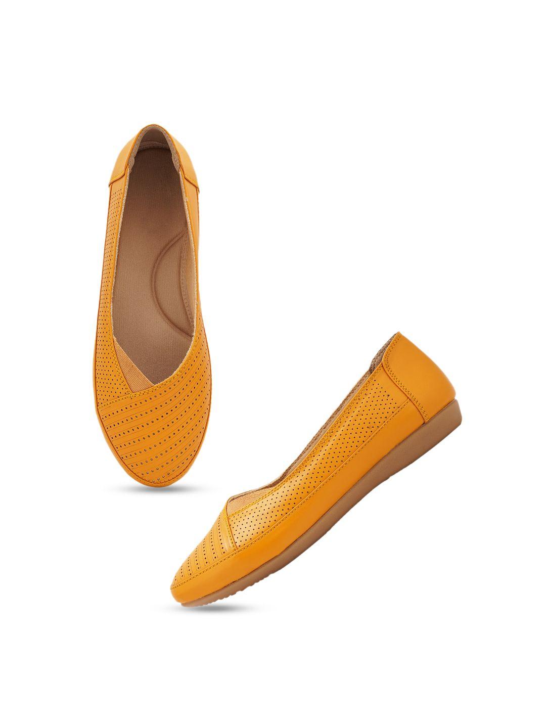 mast & harbour women mustard ballerinas with bows flats