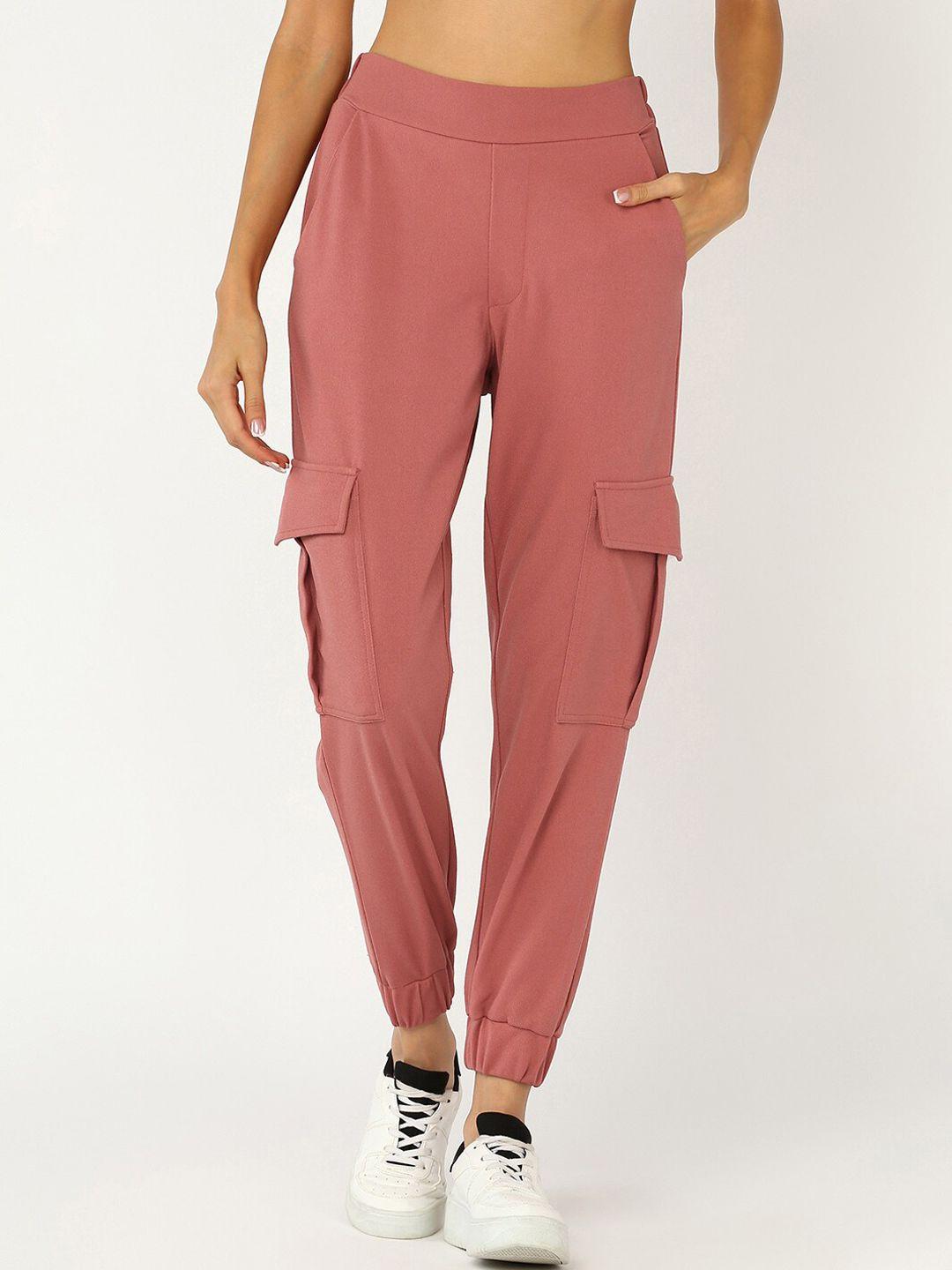 mast & harbour women pink mid-rise joggers