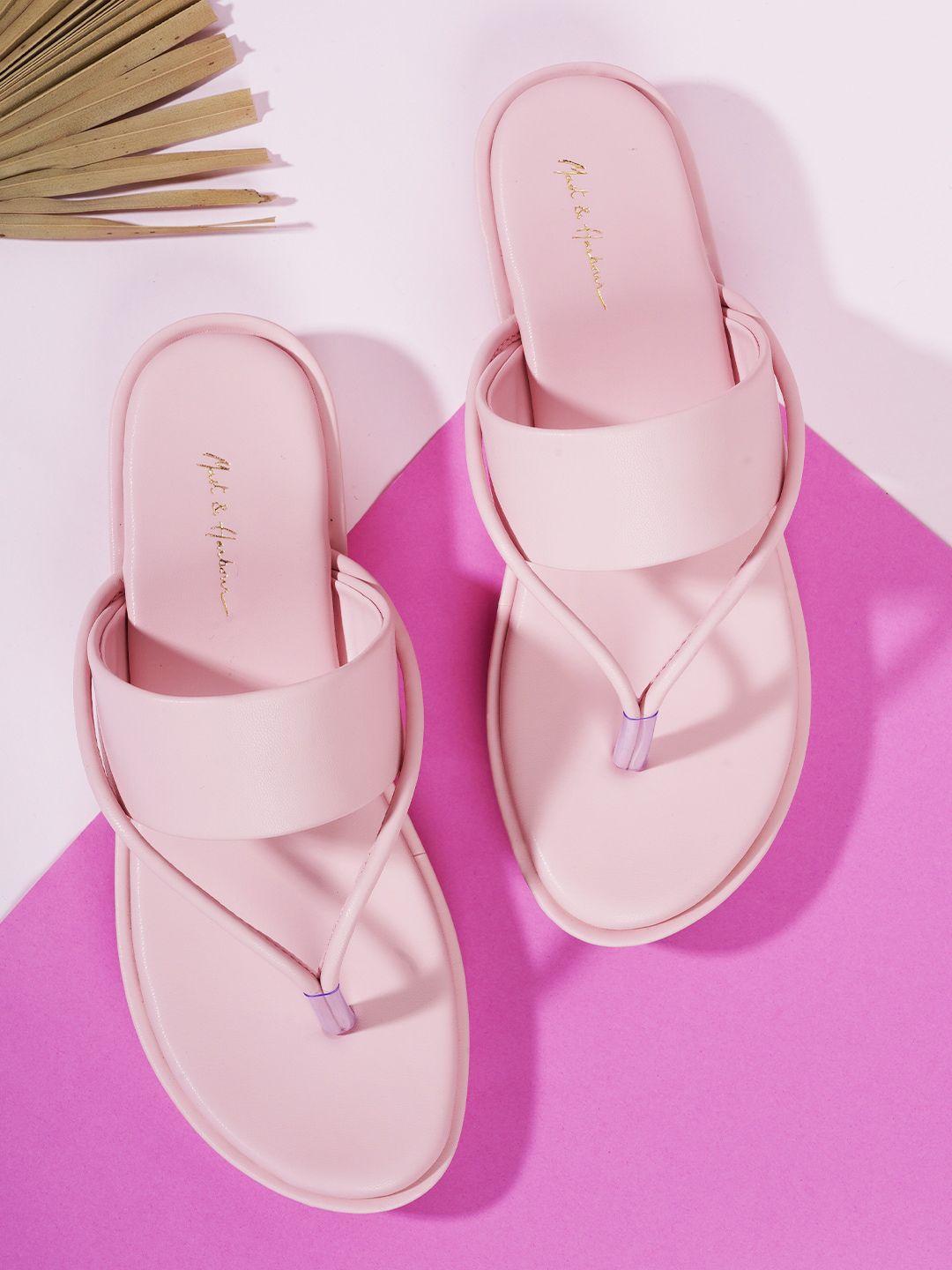 mast & harbour women pink open toe flats with bows