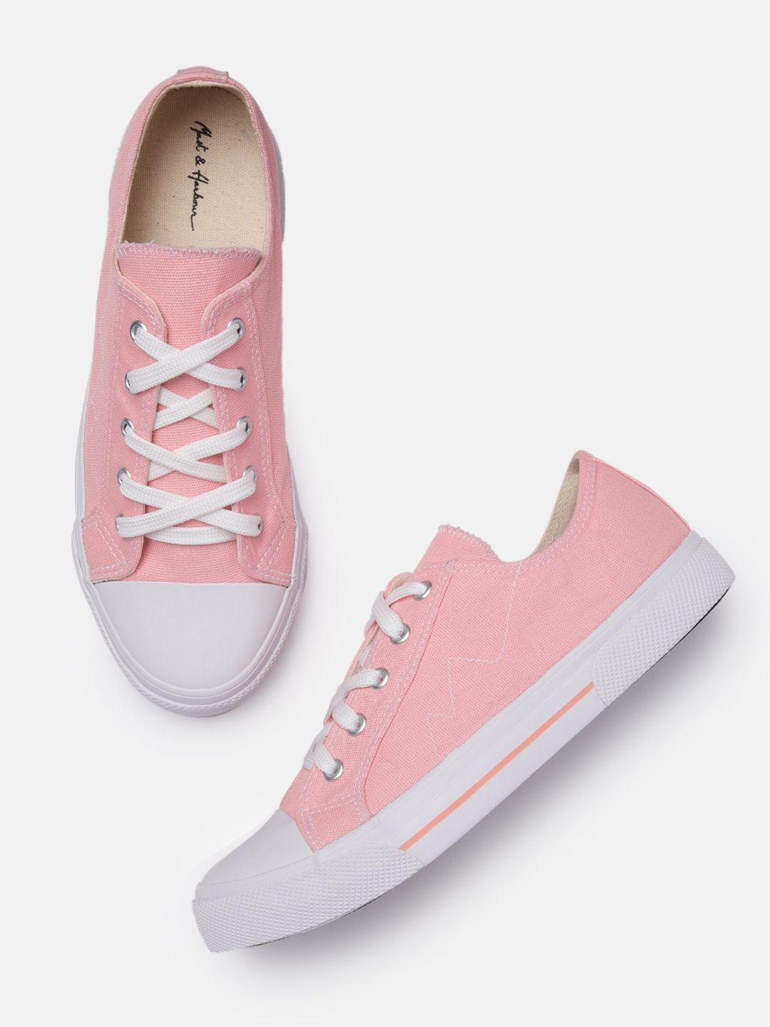 mast & harbour women pink solid sneakers