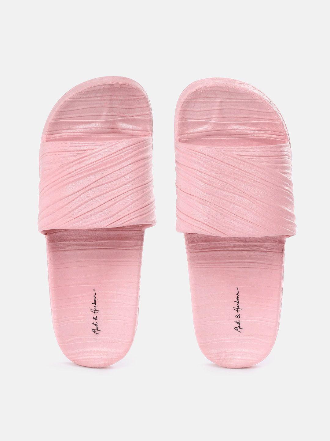 mast & harbour women pink textured sliders