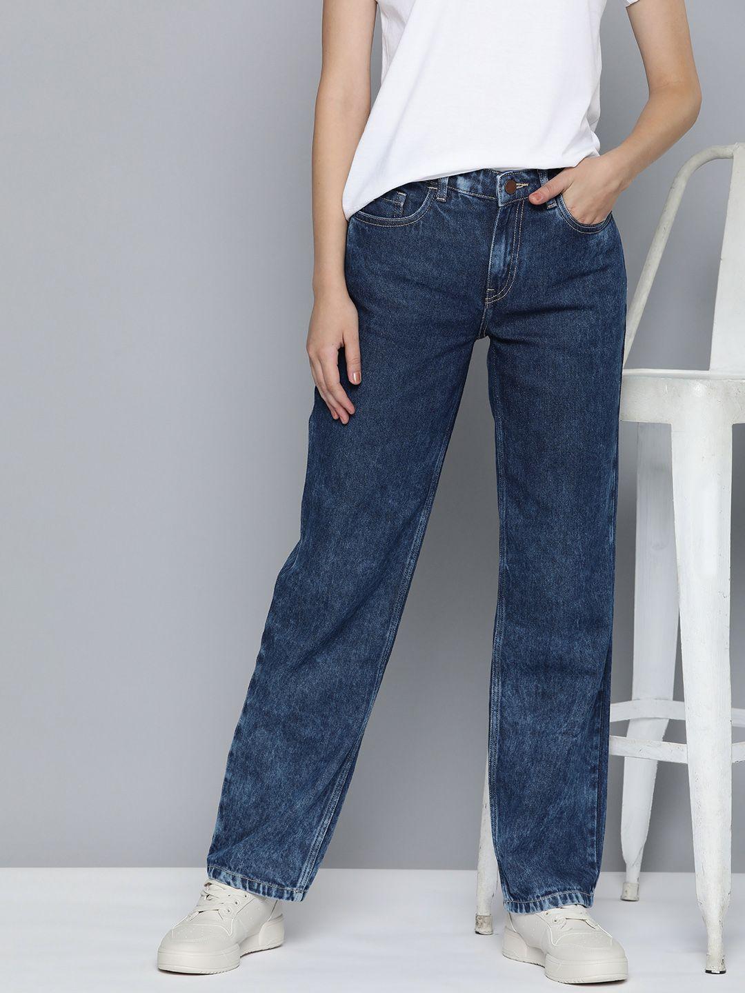 mast & harbour women regular fit light fade jeans