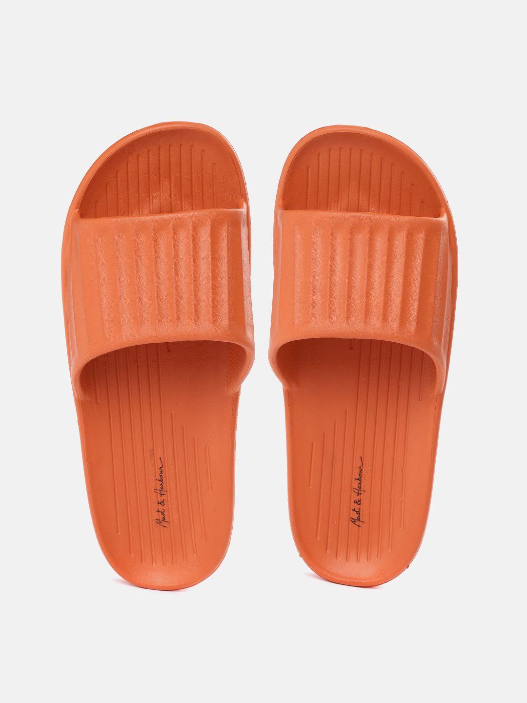 mast & harbour women rust orange textured sliders