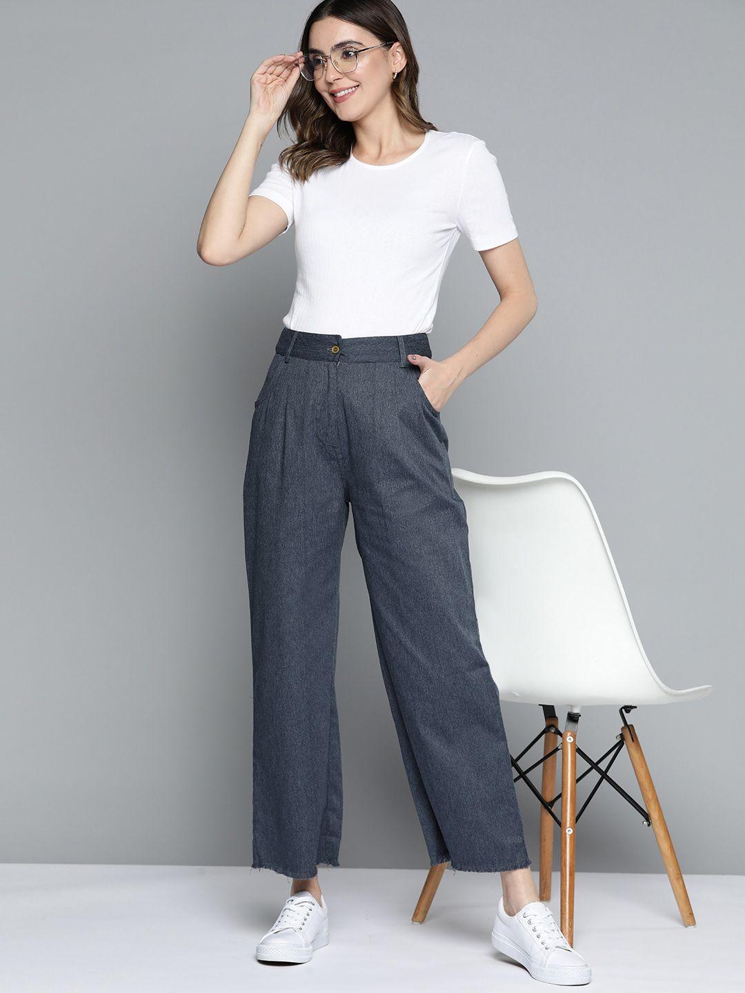 mast & harbour women solid parallel trousers