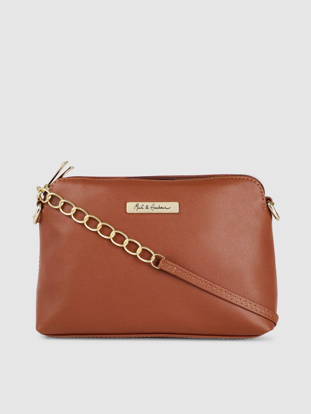 mast & harbour women solid structured sling bag