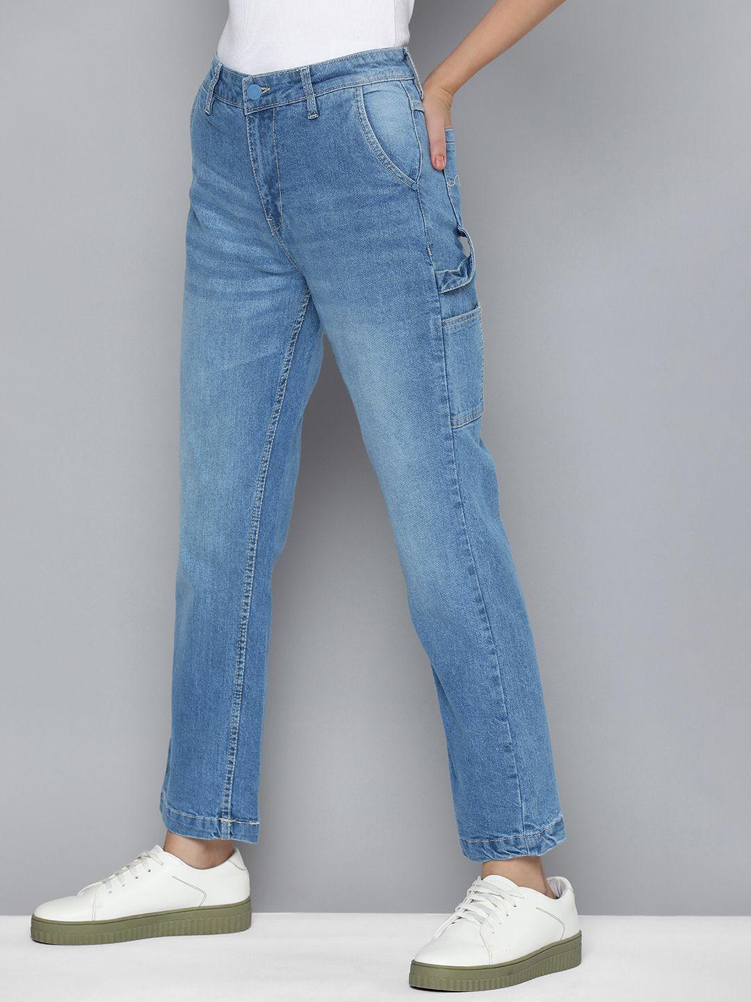 mast & harbour women straight fit heavy fade stretchable jeans