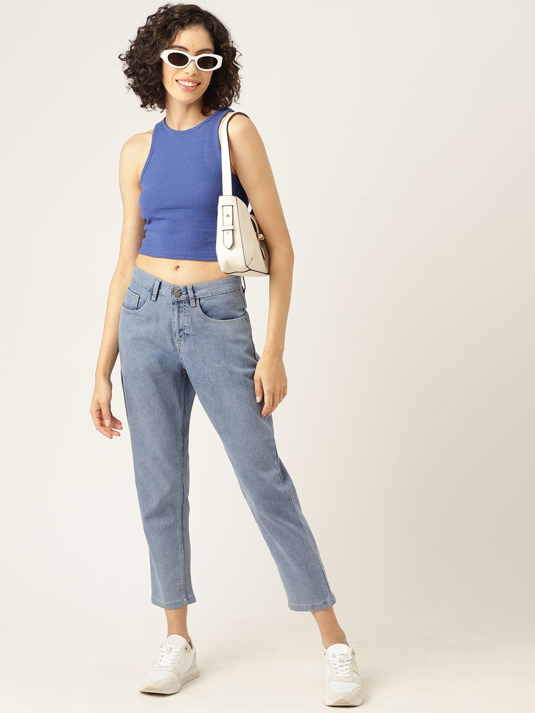mast & harbour women stretchable cropped jeans